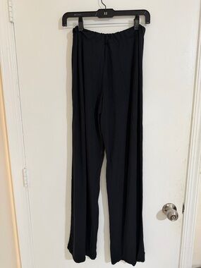 SKIMS Black Drawstring Wide-Leg Lounge Pants